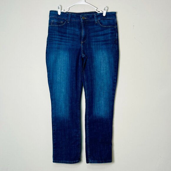 Pants - Womens Lee Jeans 14 Short Mid Rise Blue Pants Regular Fit Straight Leg Denim